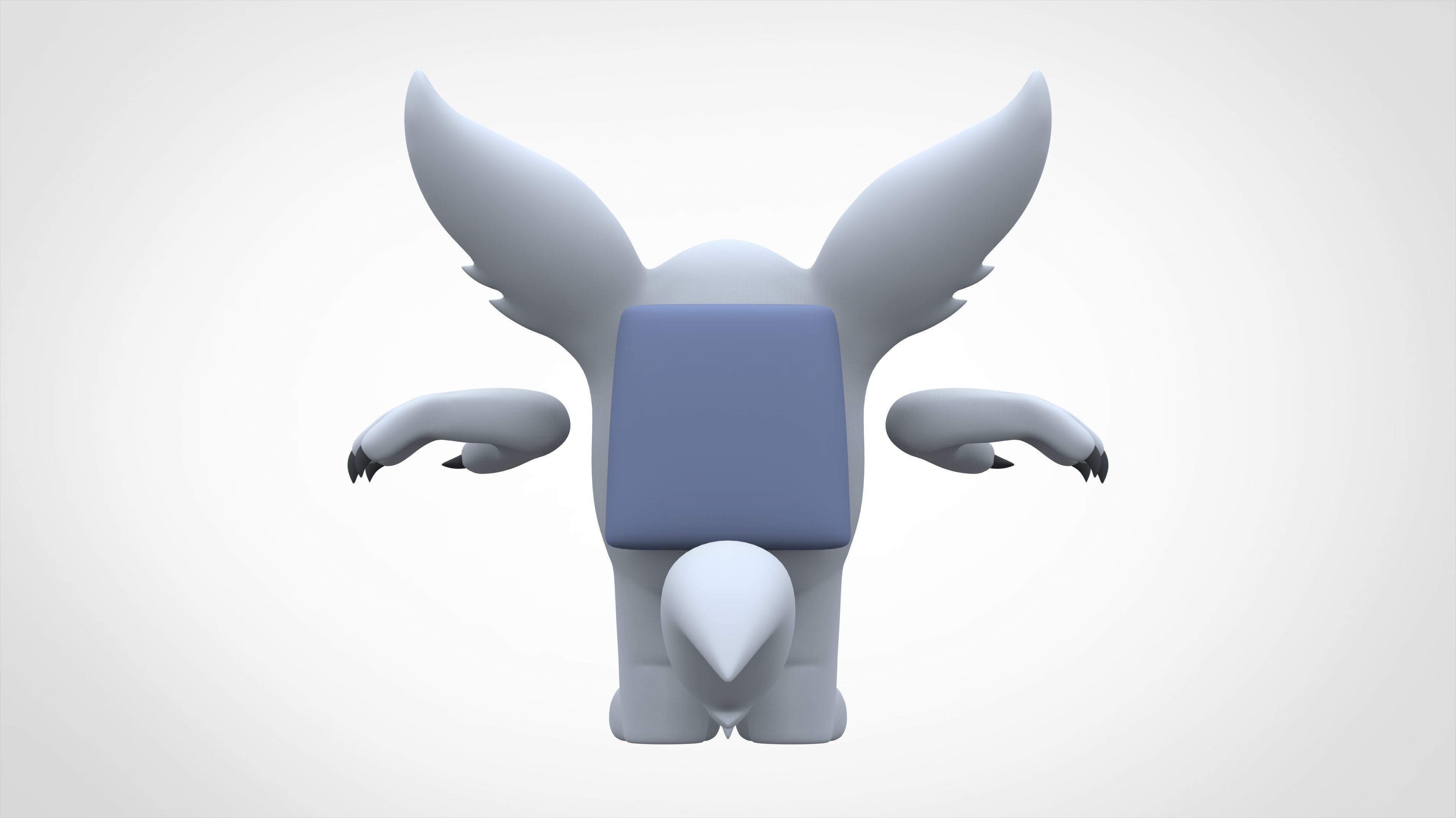 Among Us White Werewolf Low-poly 3D model_8