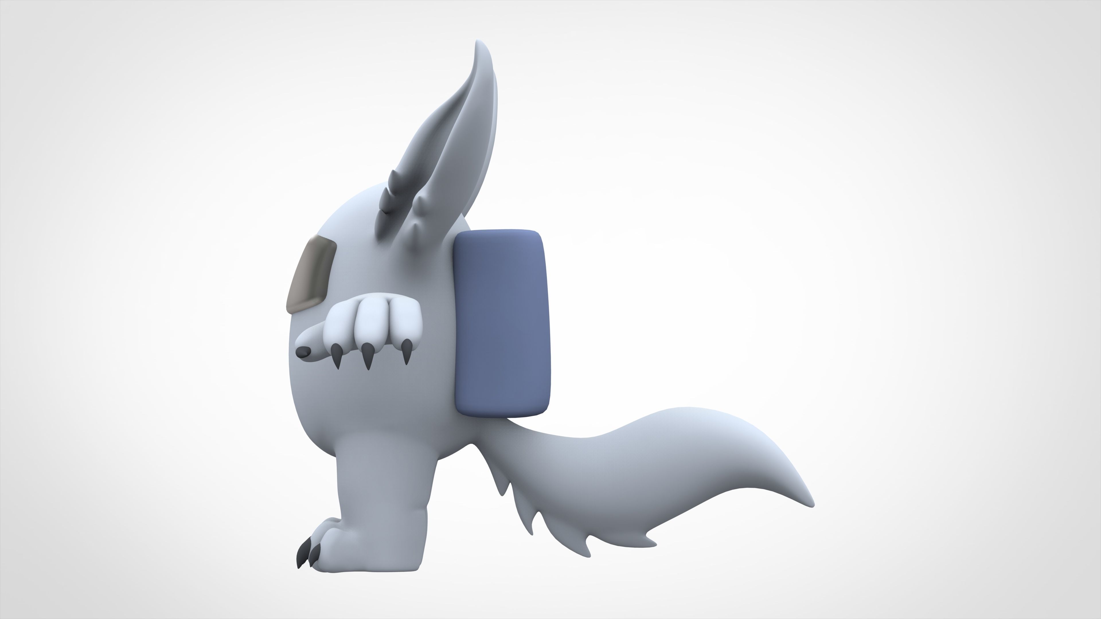 Among Us White Werewolf Low-poly 3D model_7