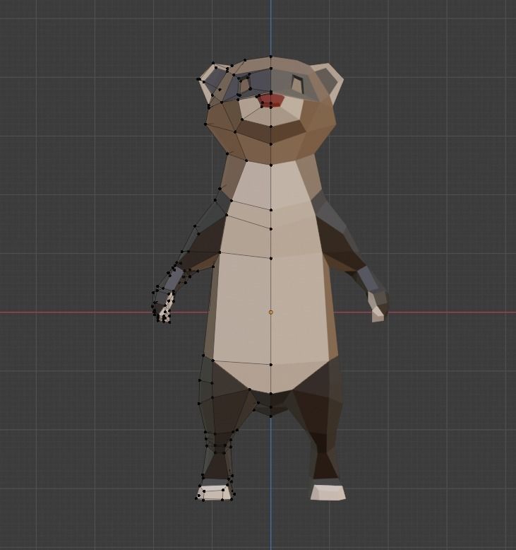 Low Poly Ferret in polygons Low-poly 3D model_1