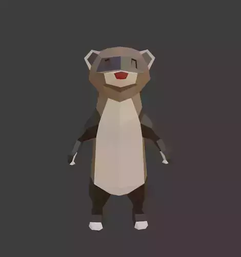 Low Poly Ferret in polygons