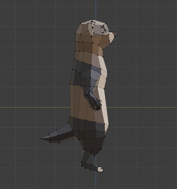 Low Poly Ferret in polygons Low-poly 3D model_2