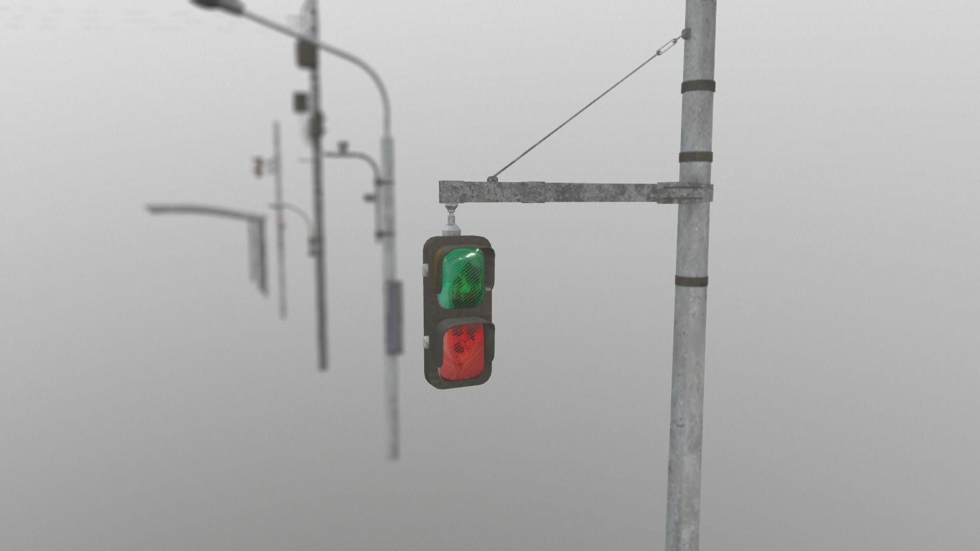 Traffic Lights and Tokyo Poles - Textures Low-poly 3D model_15