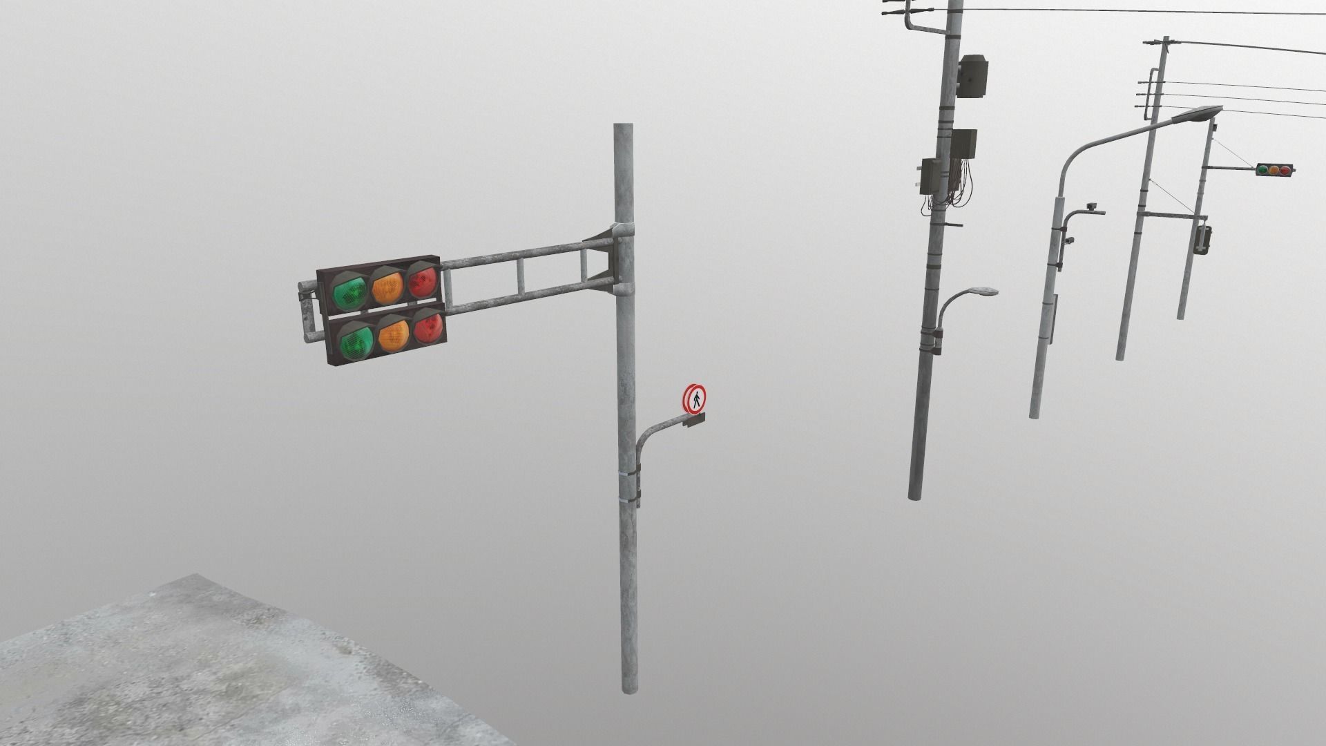 Traffic Lights and Tokyo Poles - Textures Low-poly 3D model_17