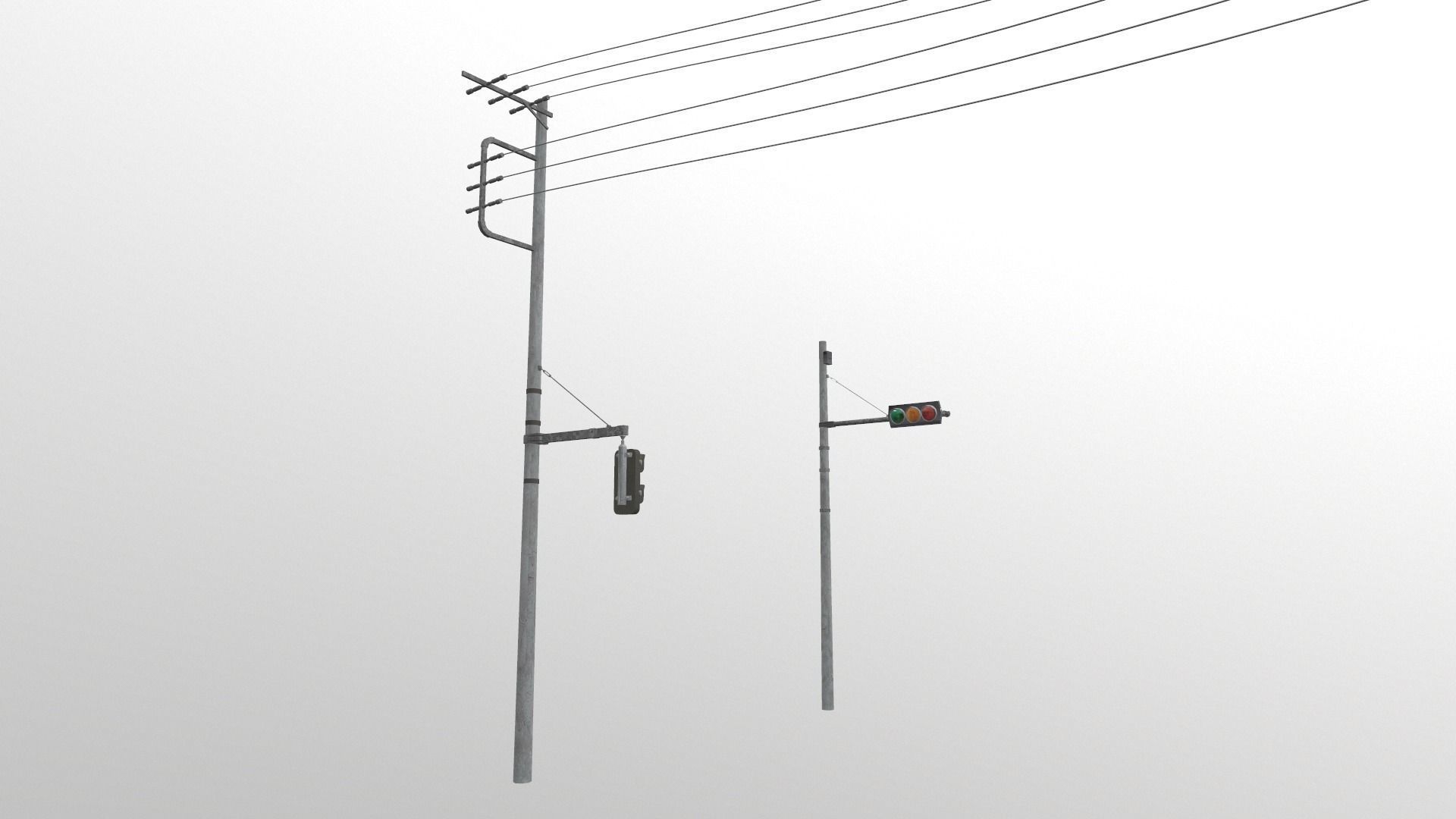 Traffic Lights and Tokyo Poles - Textures Low-poly 3D model_11