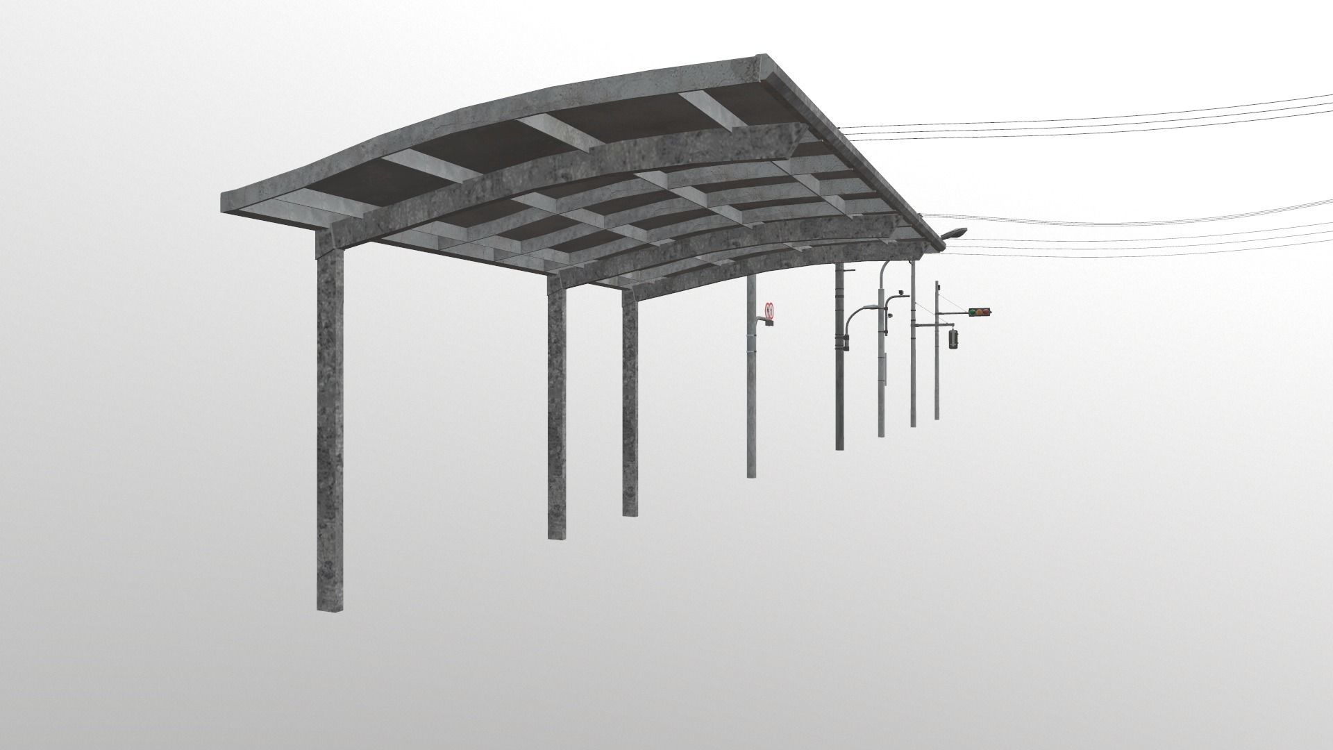 Traffic Lights and Tokyo Poles - Textures Low-poly 3D model_18