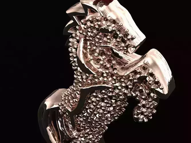 Horse  pendant  with gems 3d 