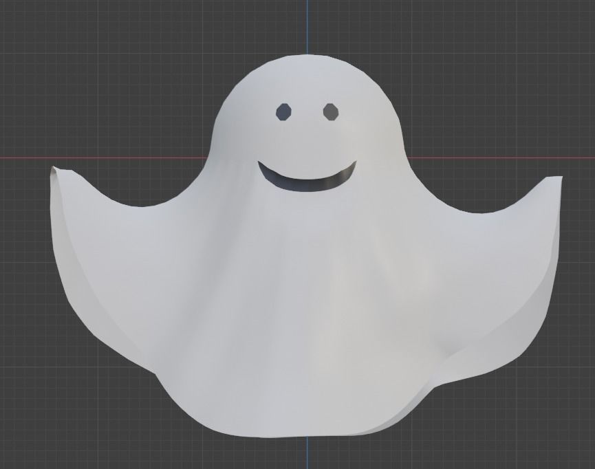 Ghost smiling Free low-poly 3D model_1