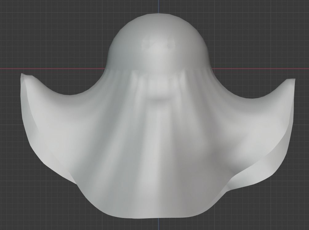 Ghost smiling Free low-poly 3D model_4