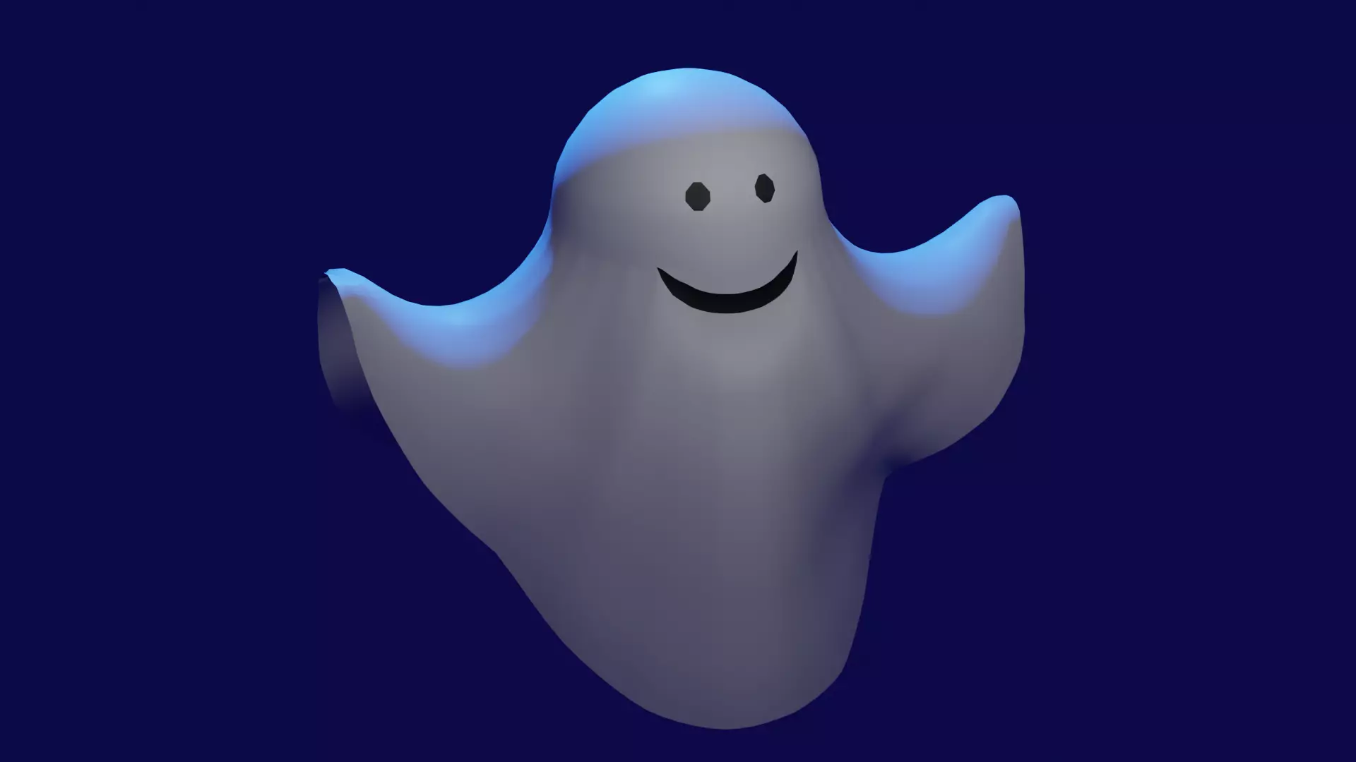 Ghost smiling Free low-poly 3D model_0