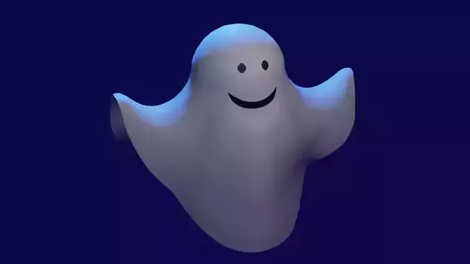 Ghost smiling Free low-poly 3D model
