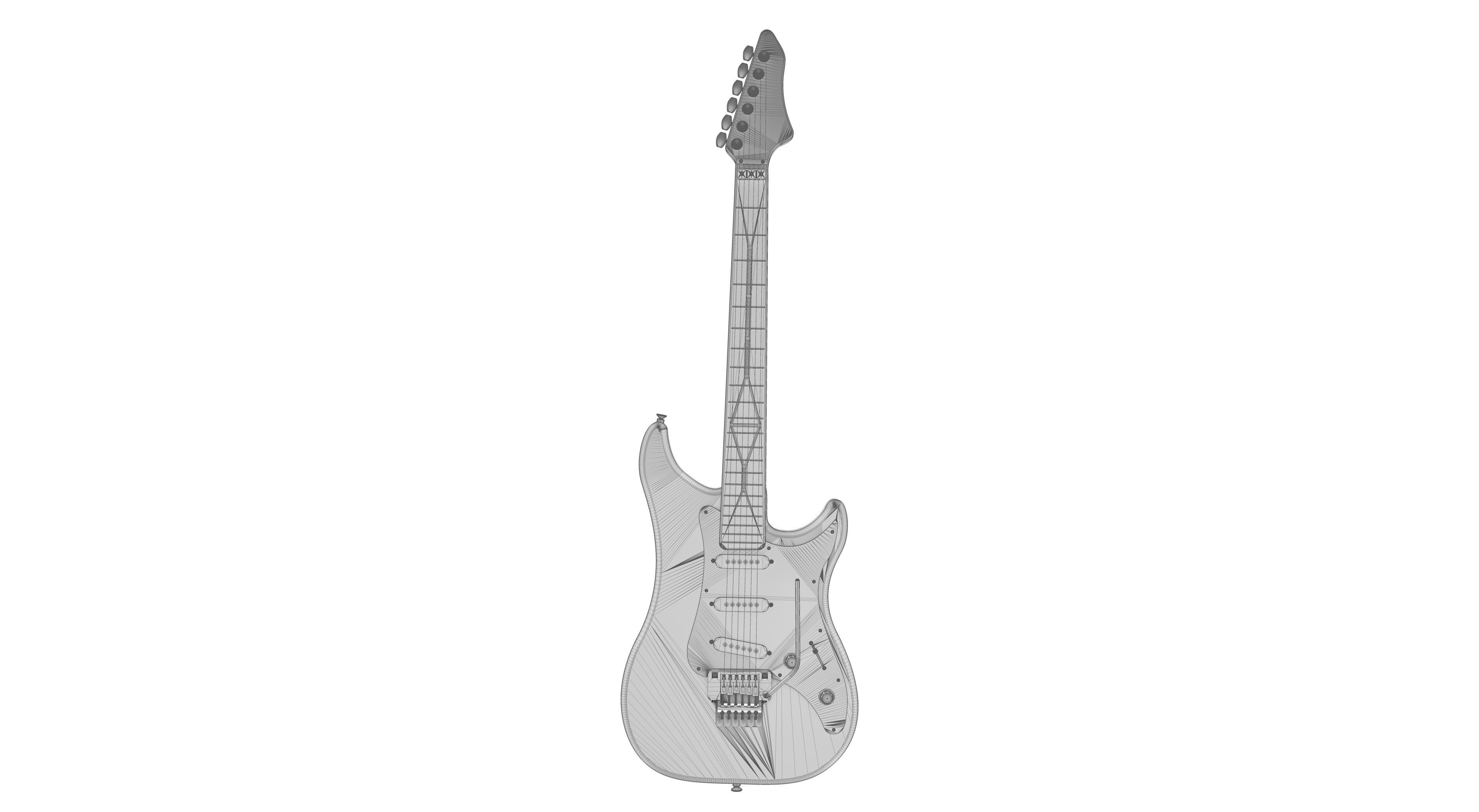 Fender Electric Guitar 3D model_7