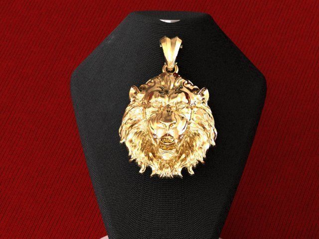 Lion jewel pendant 3d  3D model_2