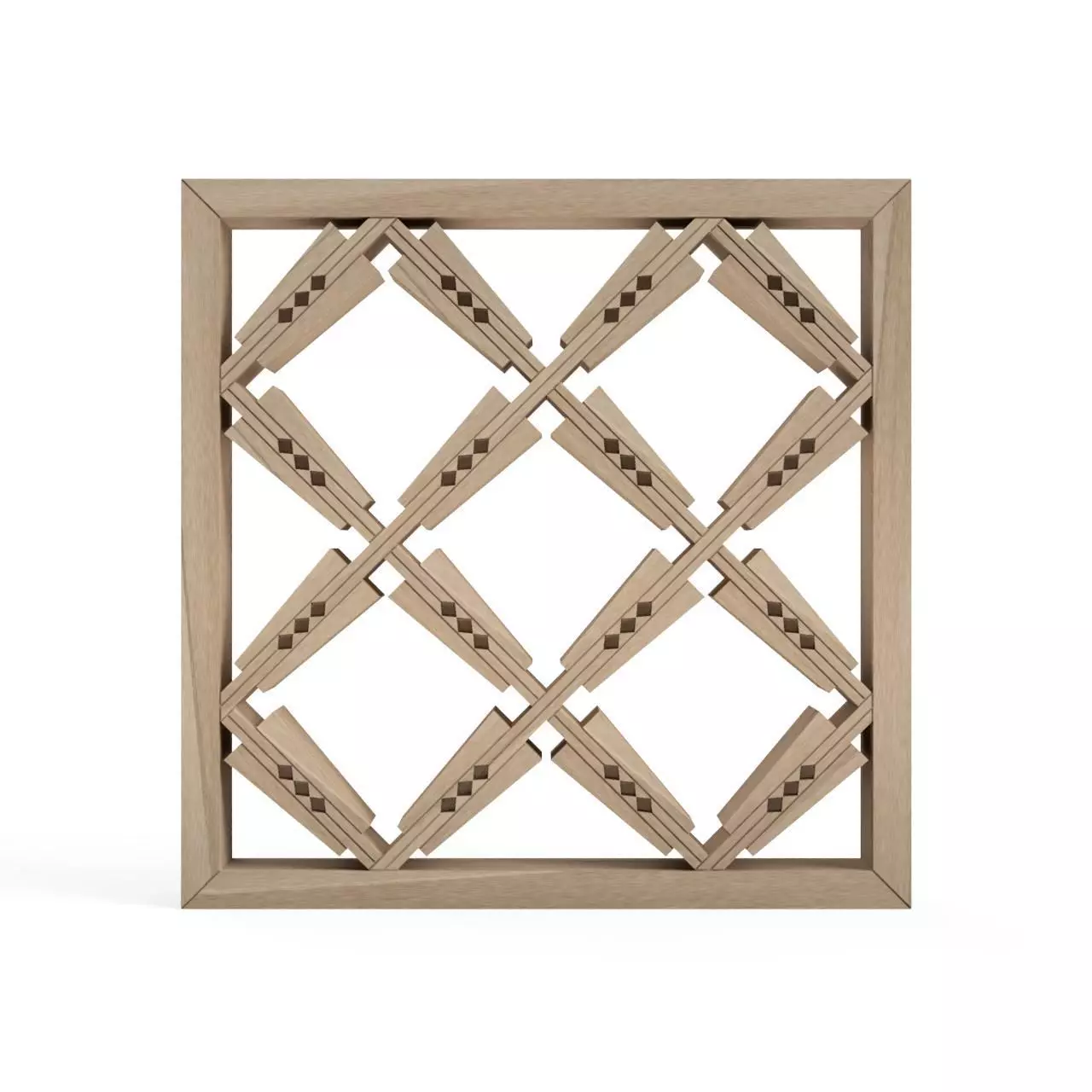 Hanagatasuehiro wooden frame with squares 3D print model