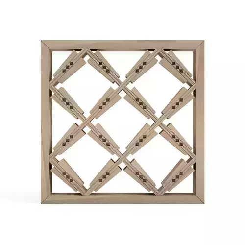 Hanagatasuehiro wooden frame with squares 3D print model