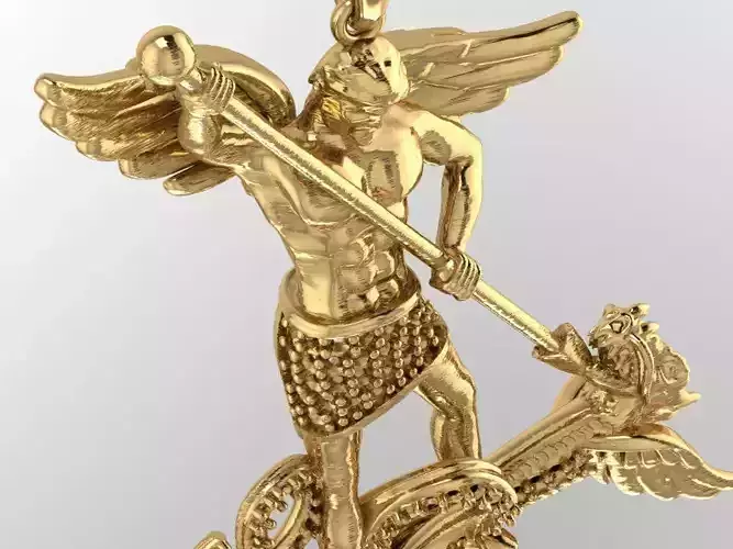 dragon hunt jewel pendant with gems 3d 