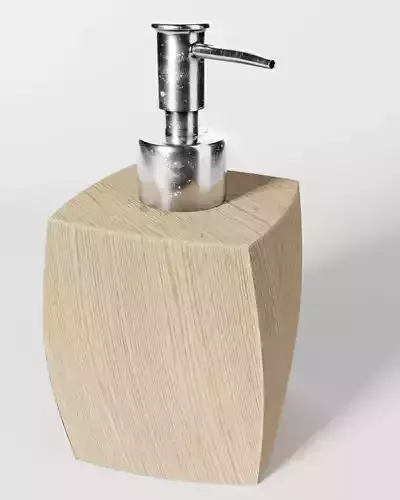 Soap dispencer in wood and metal