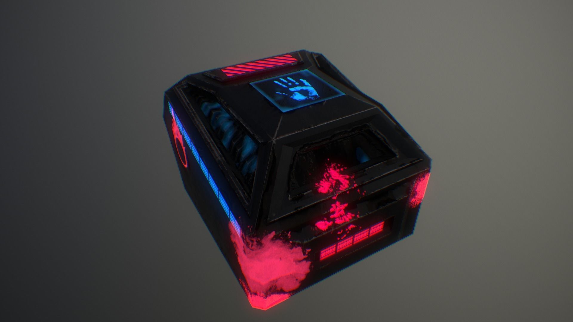 CYBERPUNK CHEST Low-poly 3D model_2
