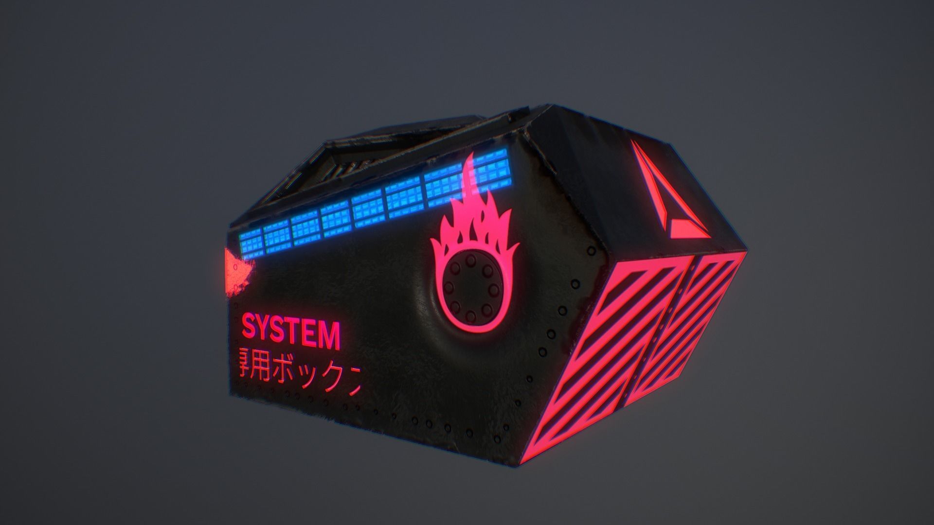 CYBERPUNK CHEST Low-poly 3D model_5