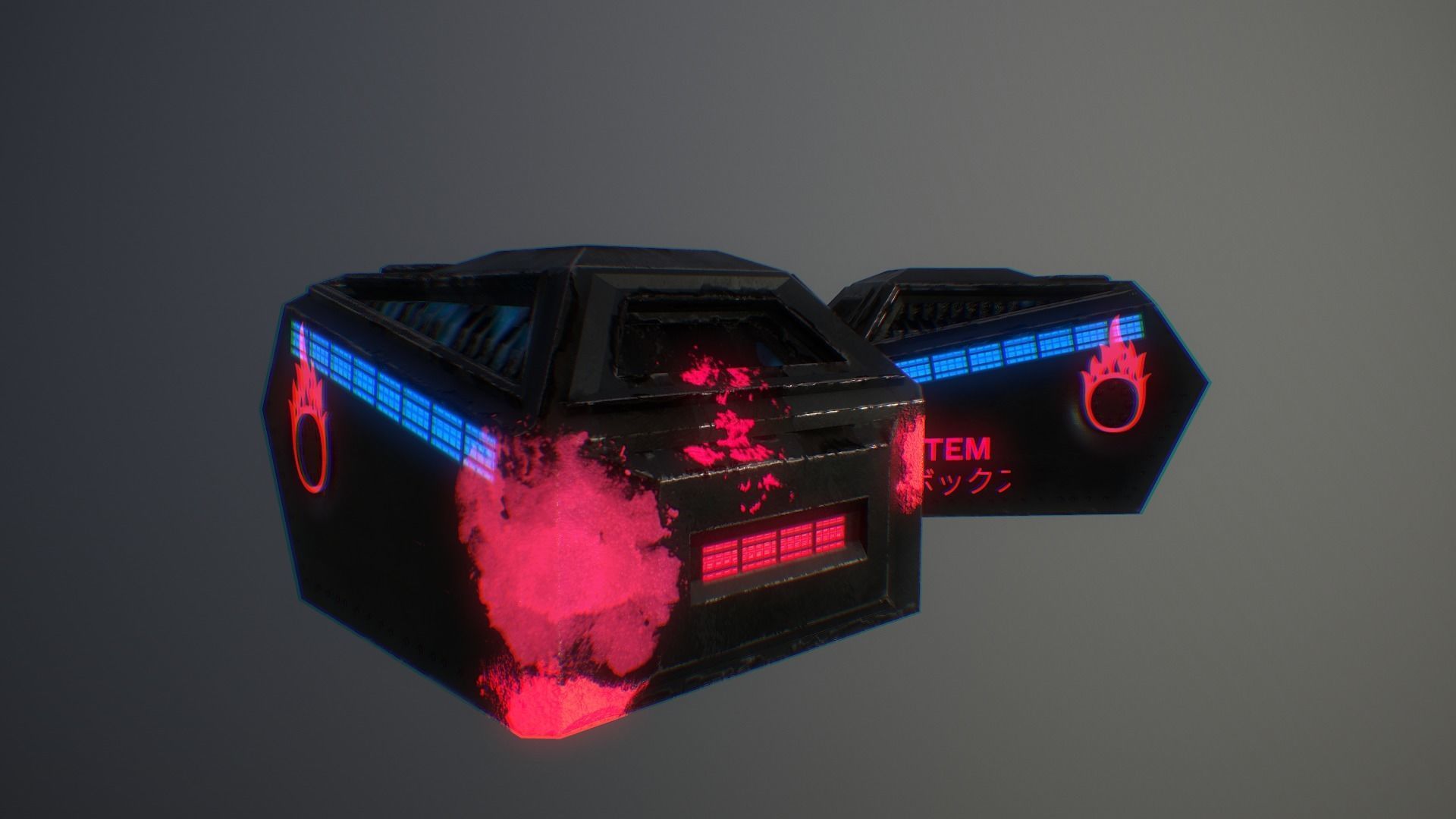 CYBERPUNK CHEST Low-poly 3D model_11