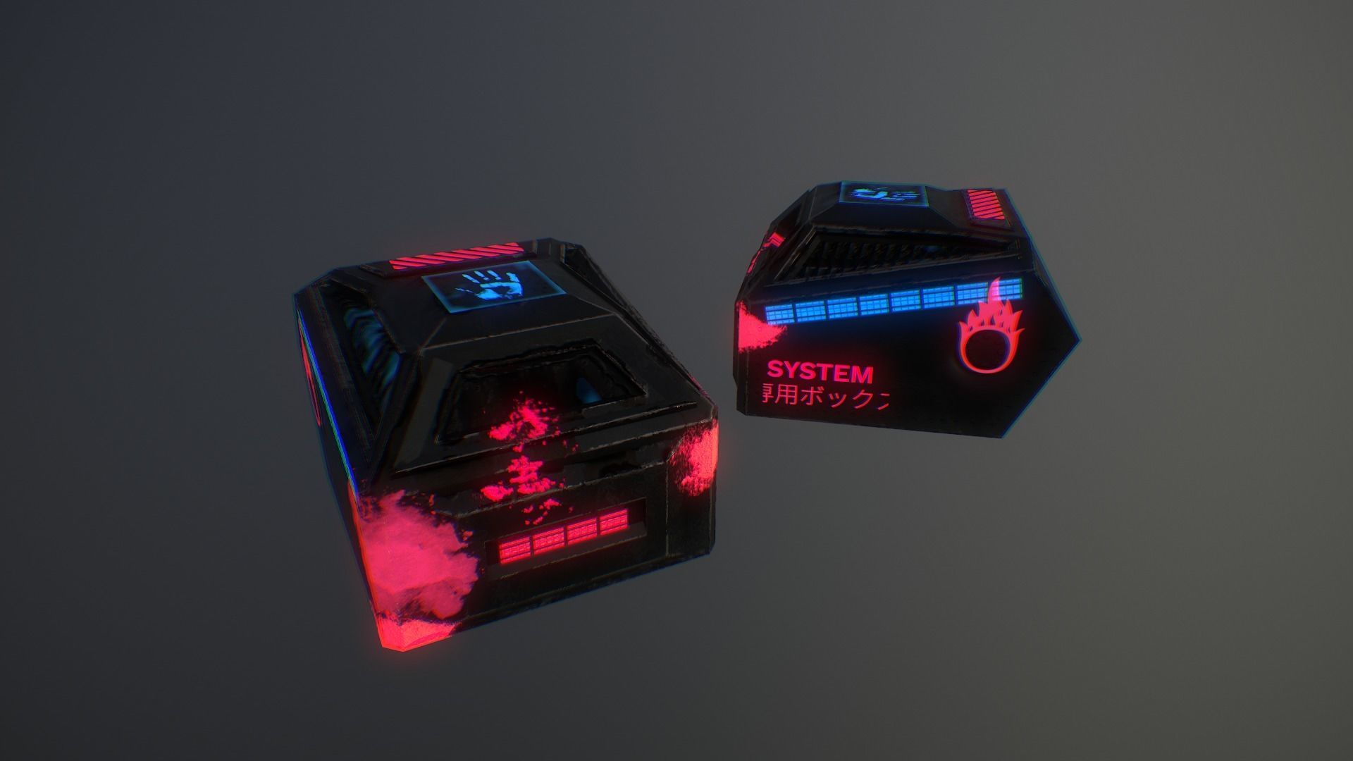 CYBERPUNK CHEST Low-poly 3D model_10