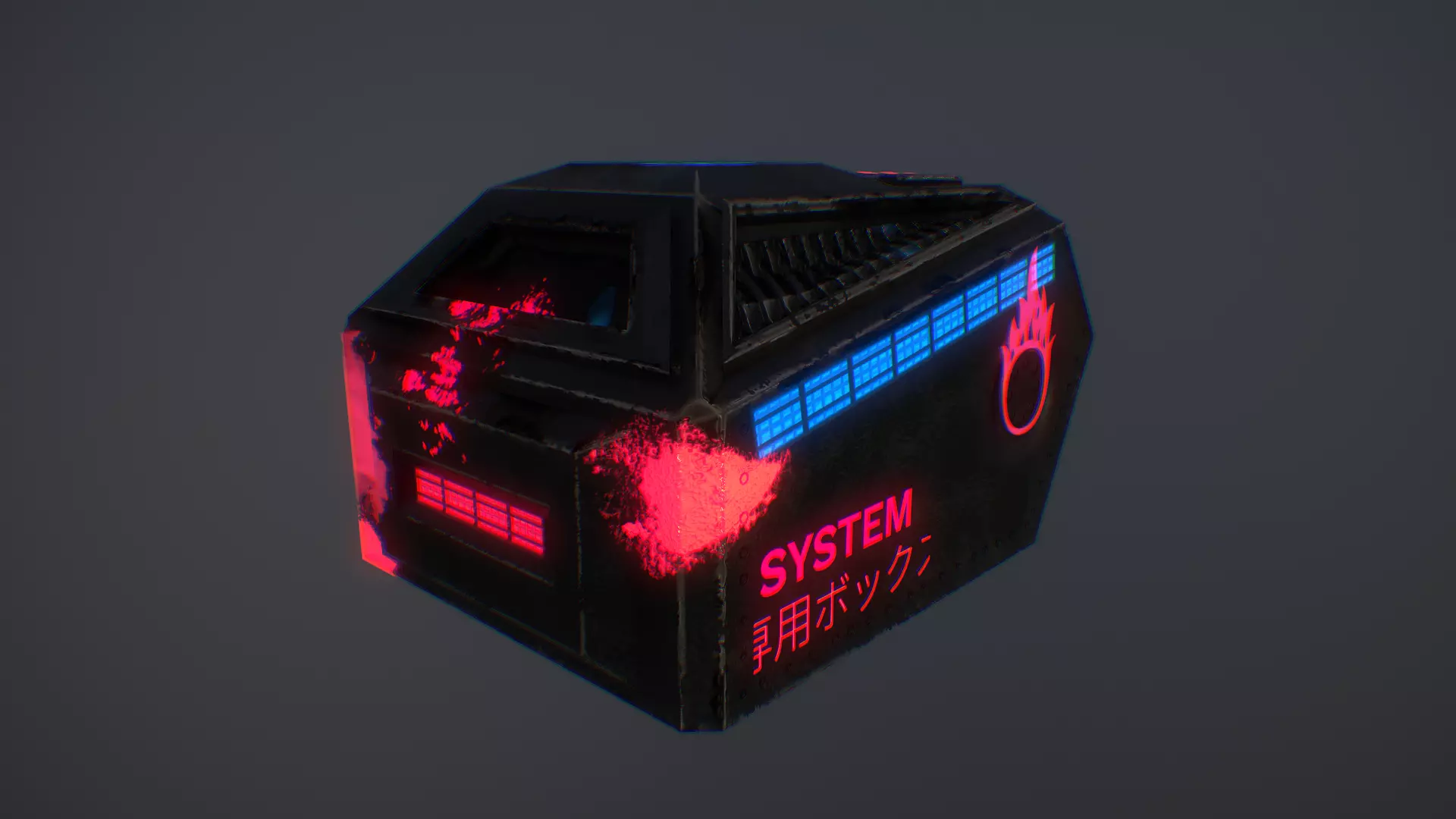 CYBERPUNK CHEST Low-poly 3D model_0