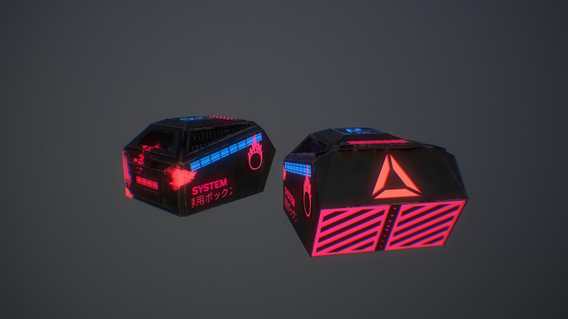 CYBERPUNK CHEST Low-poly 3D model_9