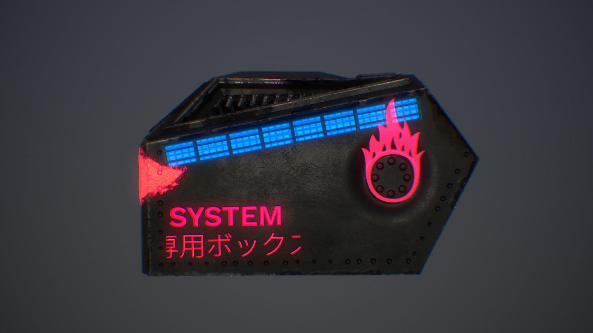 CYBERPUNK CHEST Low-poly 3D model_3