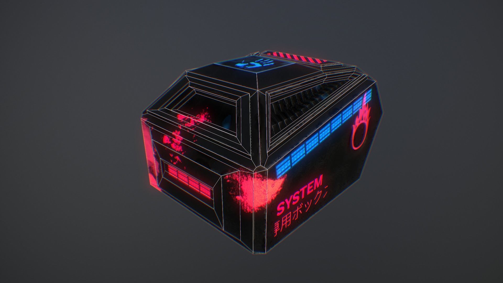 CYBERPUNK CHEST Low-poly 3D model_8