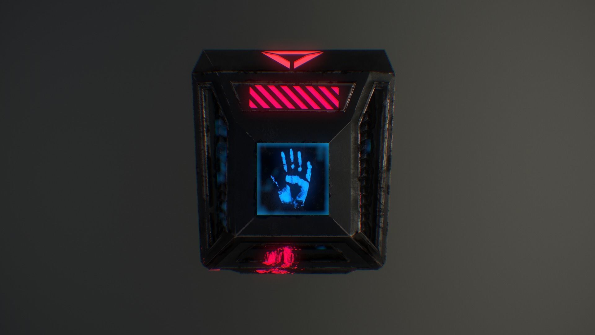 CYBERPUNK CHEST Low-poly 3D model_6