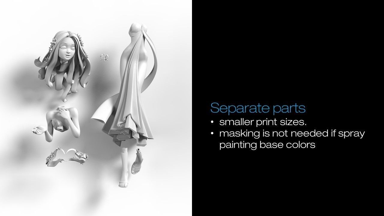 Nouveau Girl - 3D Printable Model 3D print model_2