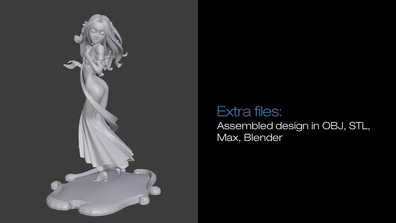 Nouveau Girl - 3D Printable Model 3D print model_5