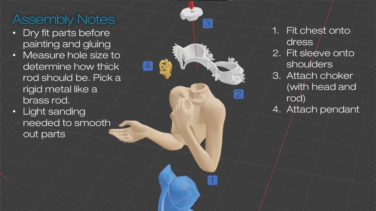 Nouveau Girl - 3D Printable Model 3D print model_8