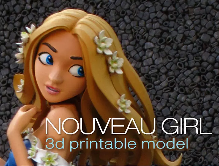 Nouveau Girl - 3D Printable Model 3D print model_0