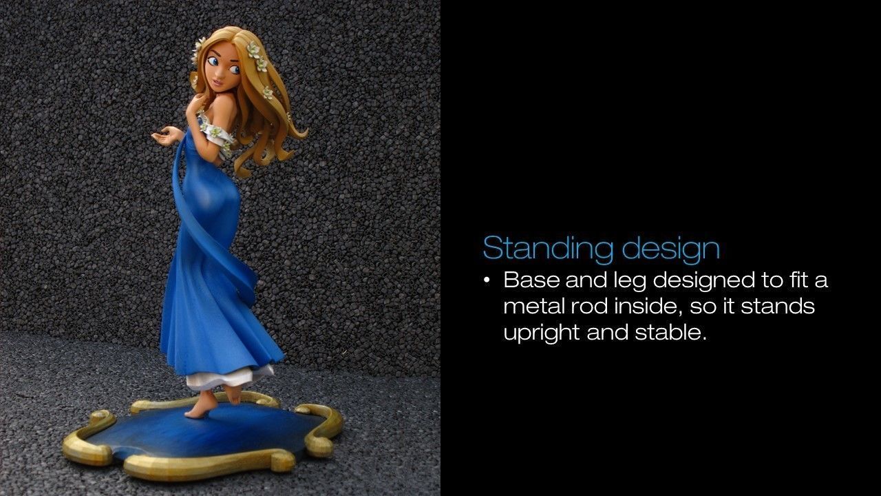 Nouveau Girl - 3D Printable Model 3D print model_4