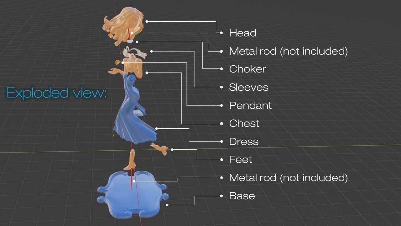 Nouveau Girl - 3D Printable Model 3D print model_7