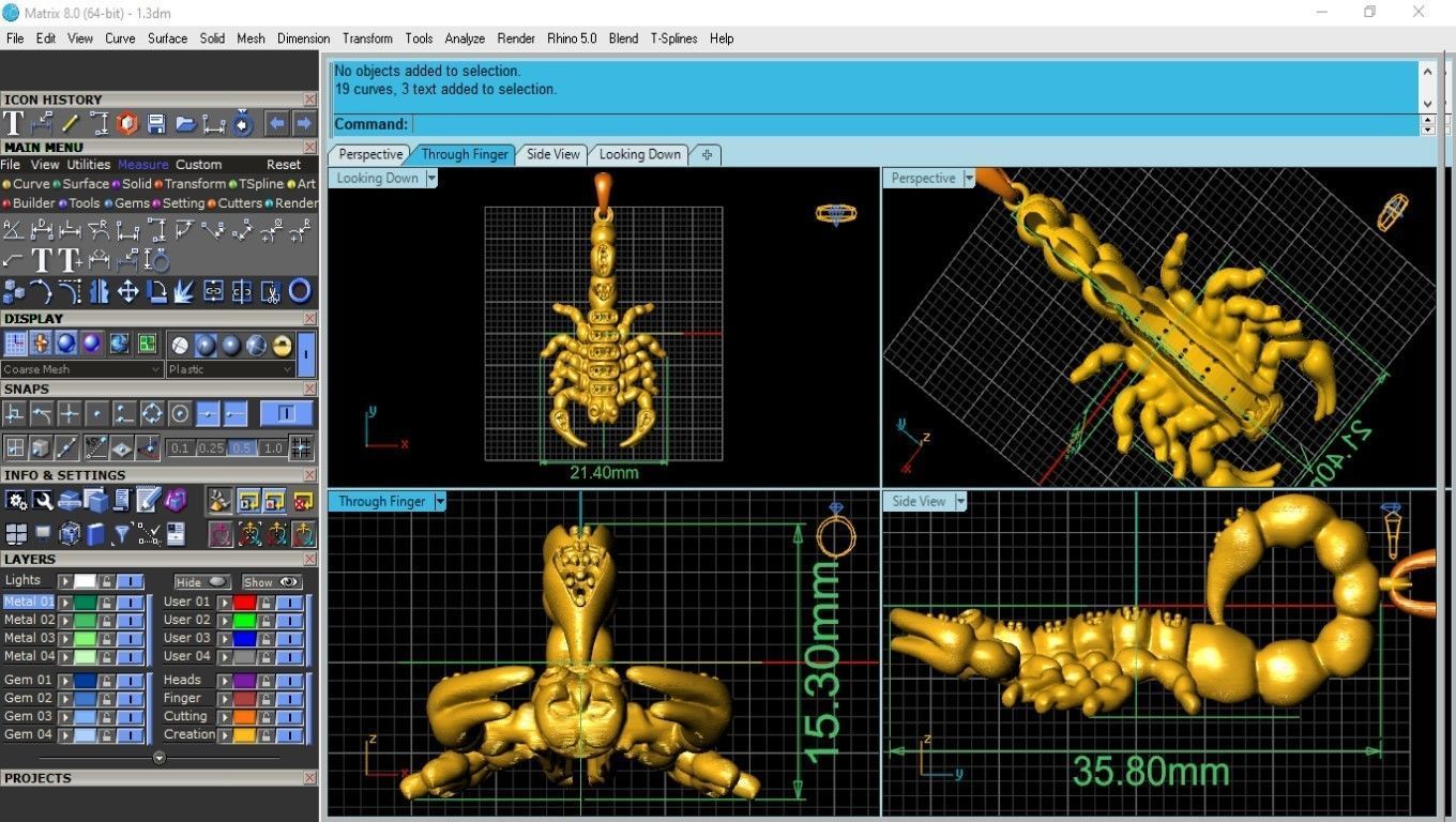 scorpion jewel pendant 3d  3D model_1