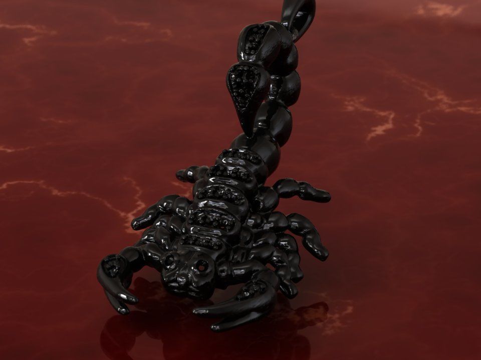 scorpion jewel pendant 3d  3D model_3