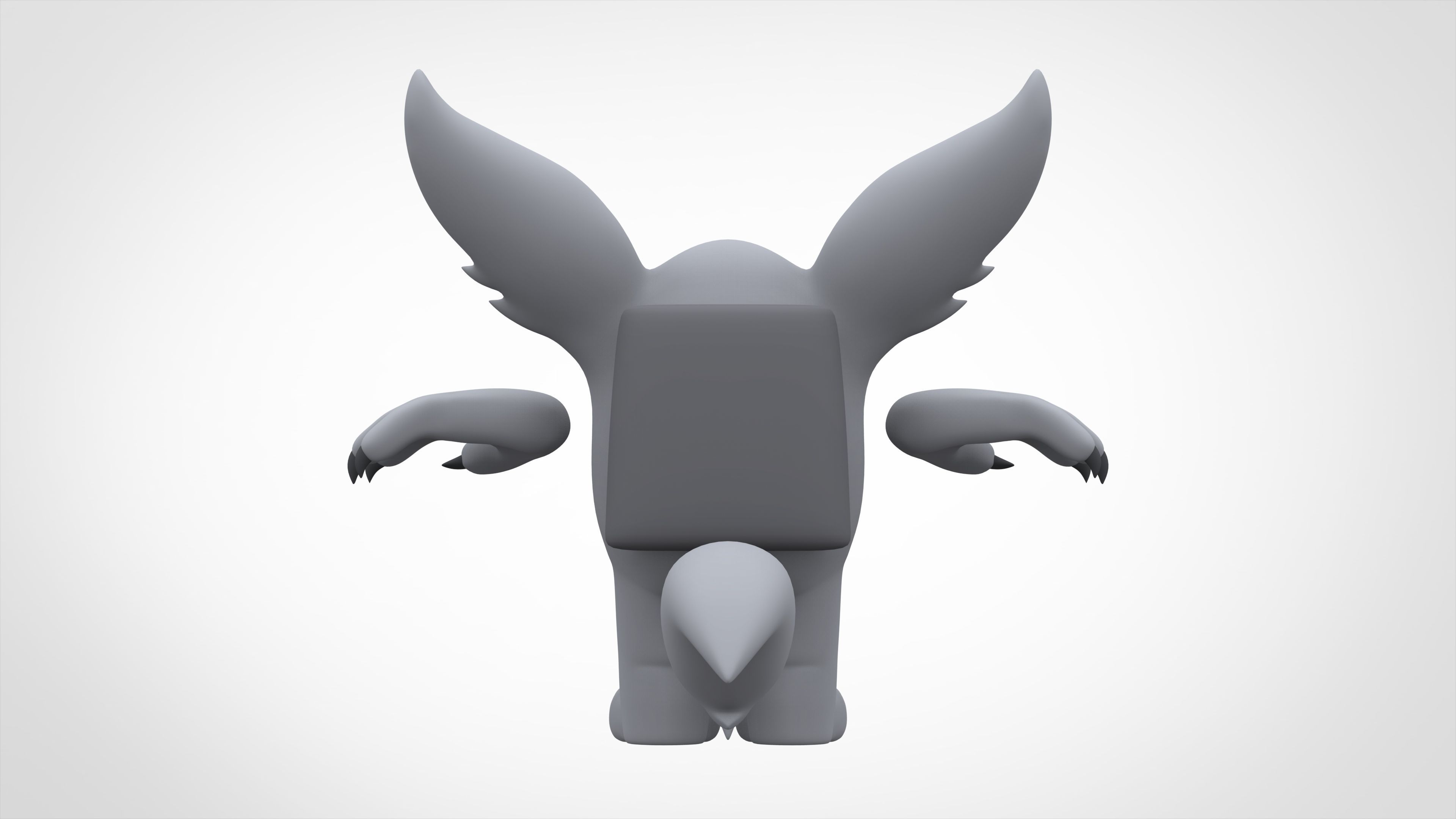 Among Us Silver Werewolf Low-poly 3D model_3