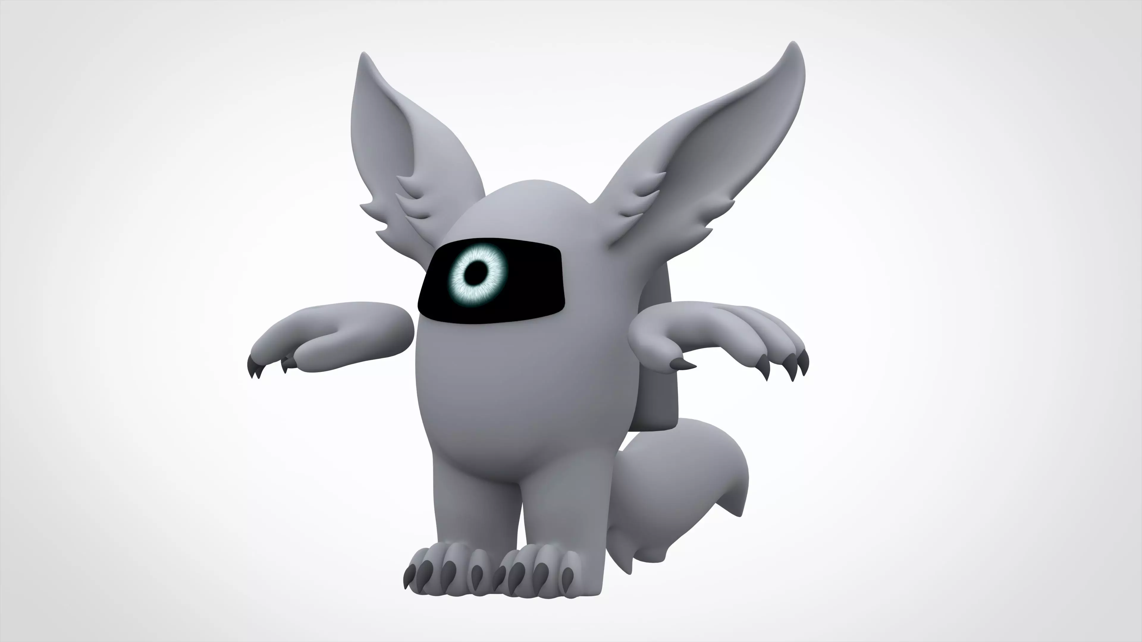 Among Us Silver Werewolf Low-poly 3D model_0