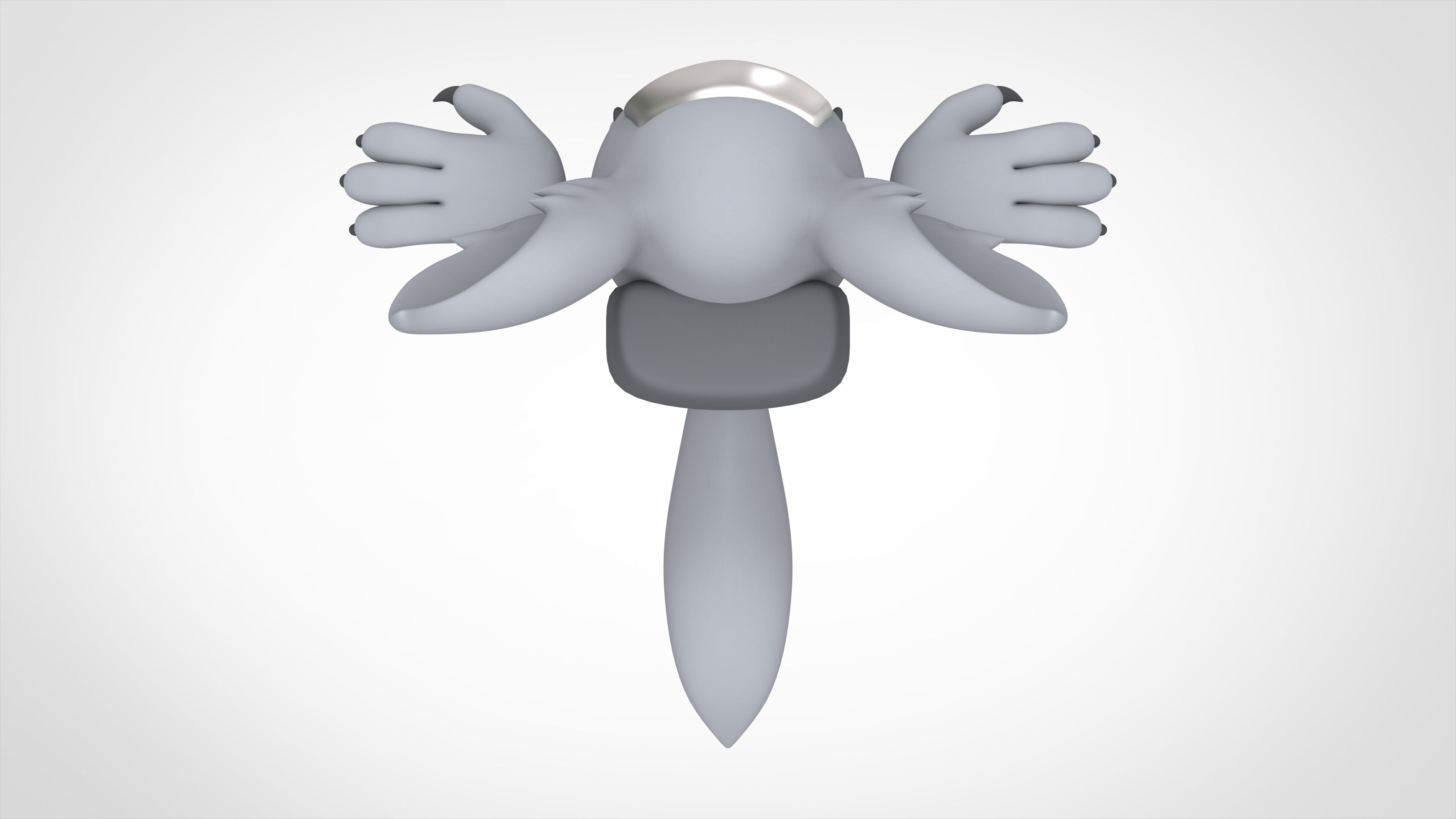 Among Us Silver Werewolf Low-poly 3D model_9