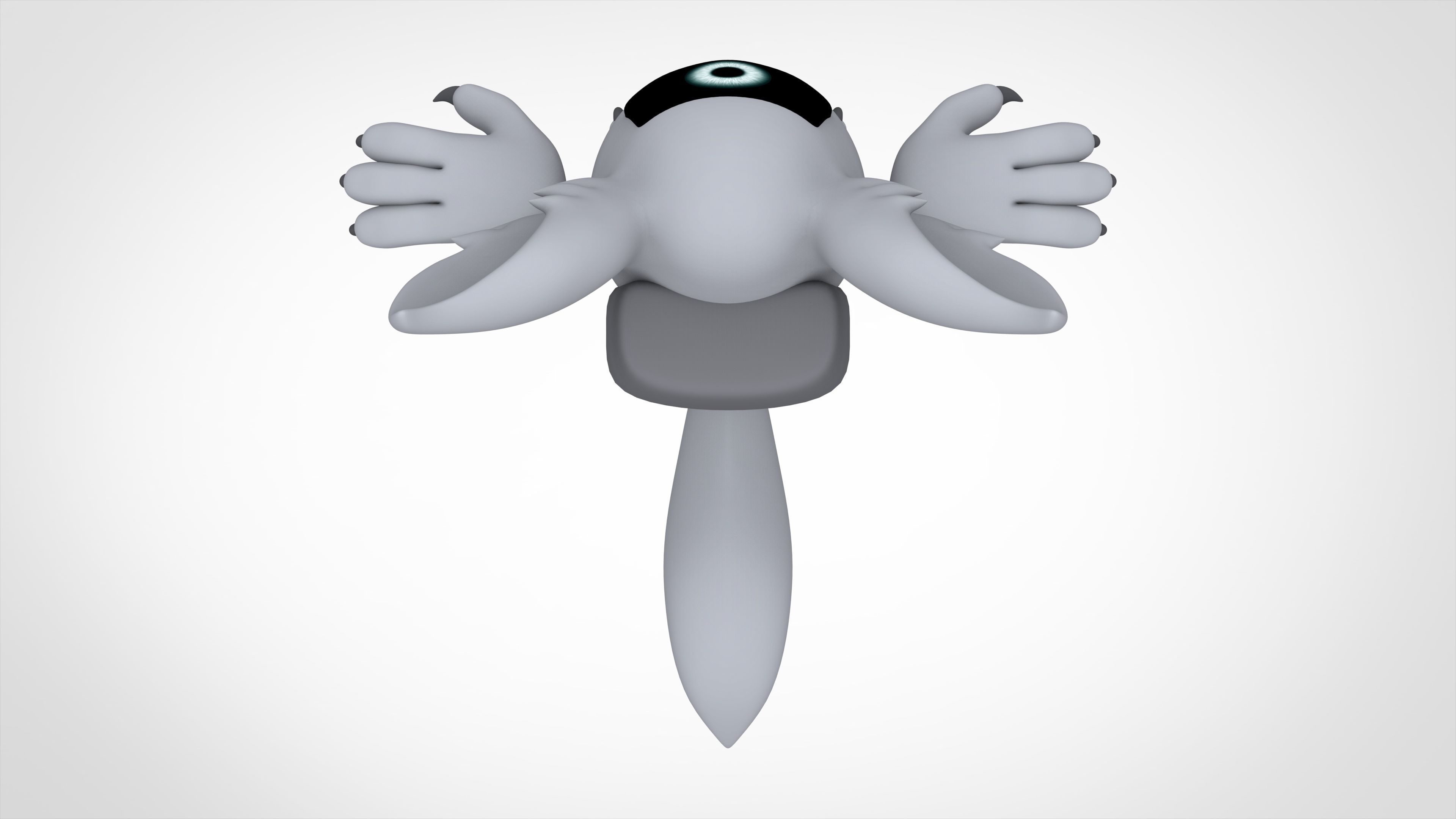 Among Us Silver Werewolf Low-poly 3D model_4