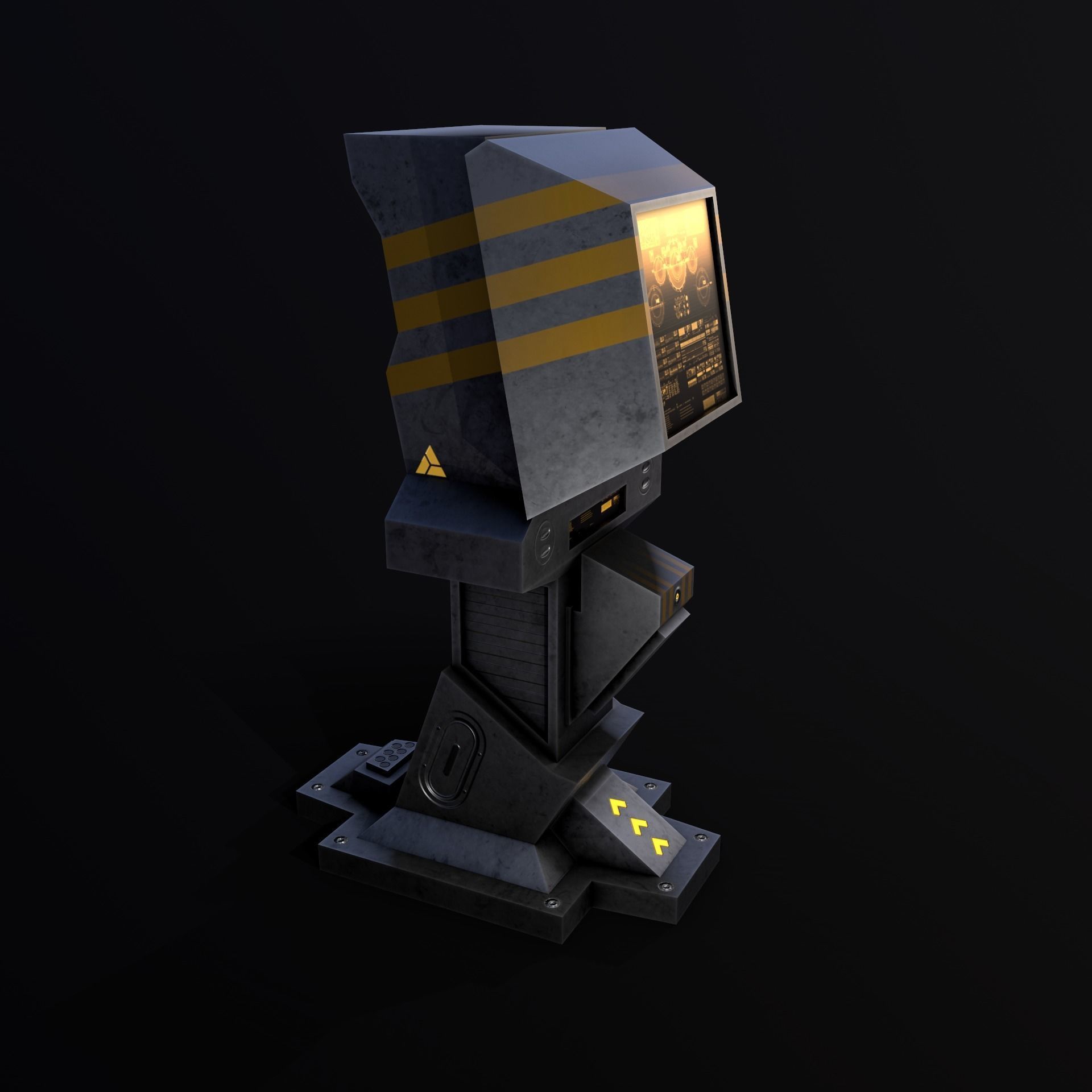 Sci-Fi Console-Computer 5 Low-poly 3D model_14