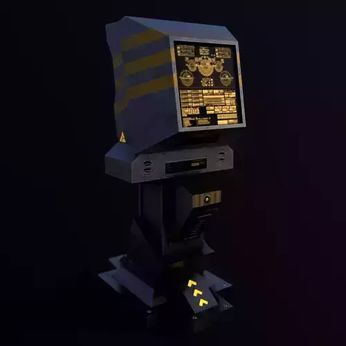 Sci-Fi Console-Computer 5 Low-poly 3D model