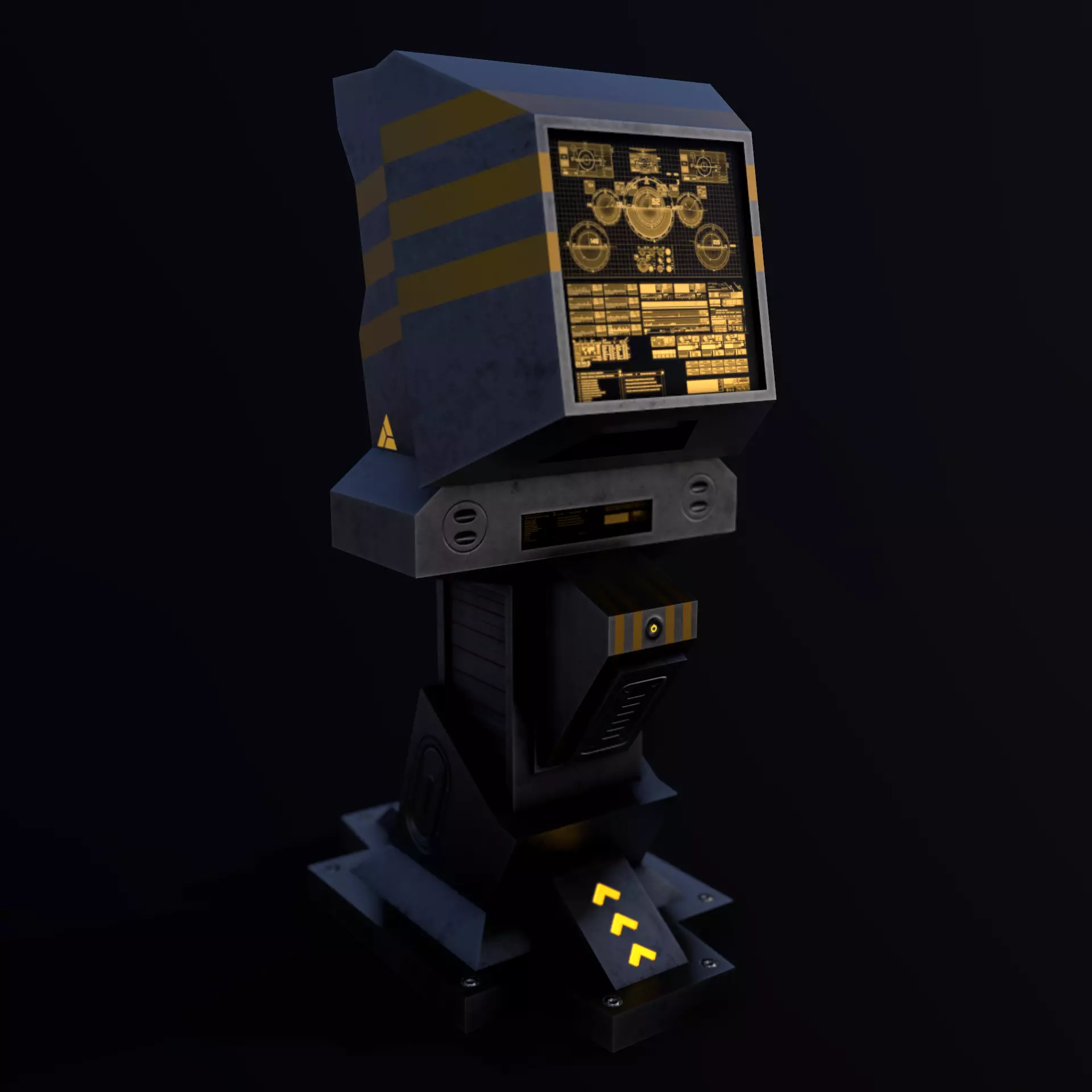 Sci-Fi Console-Computer 5 Low-poly 3D model_0