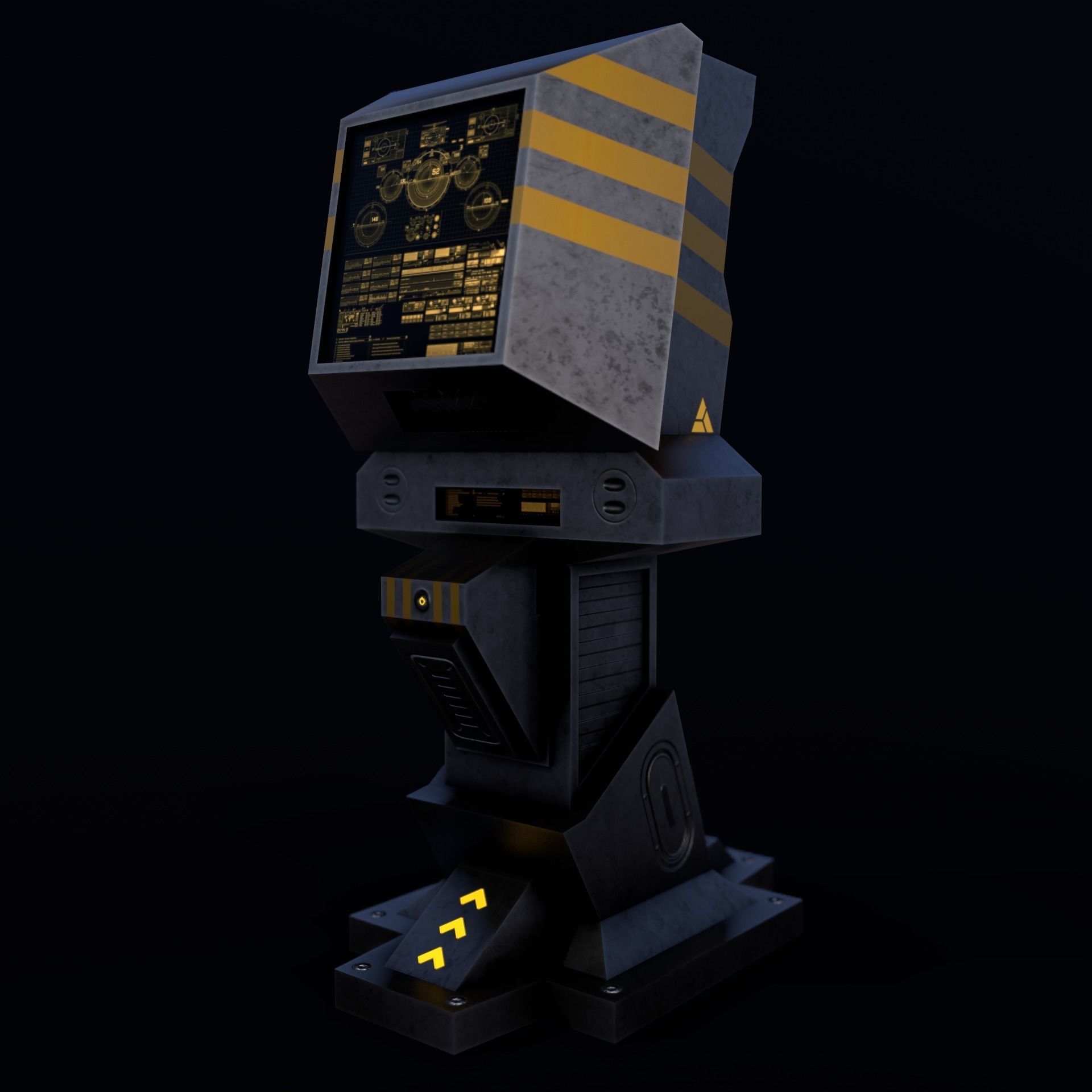 Sci-Fi Console-Computer 5 Low-poly 3D model_2