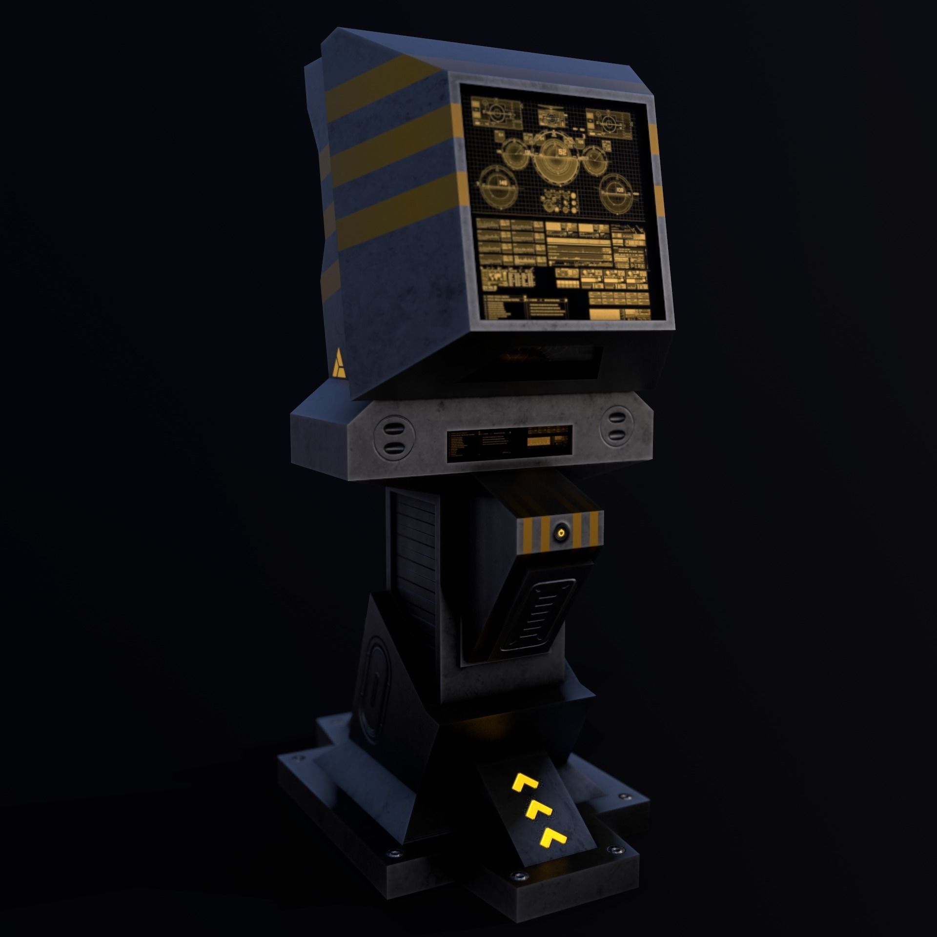 Sci-Fi Console-Computer 5 Low-poly 3D model_5