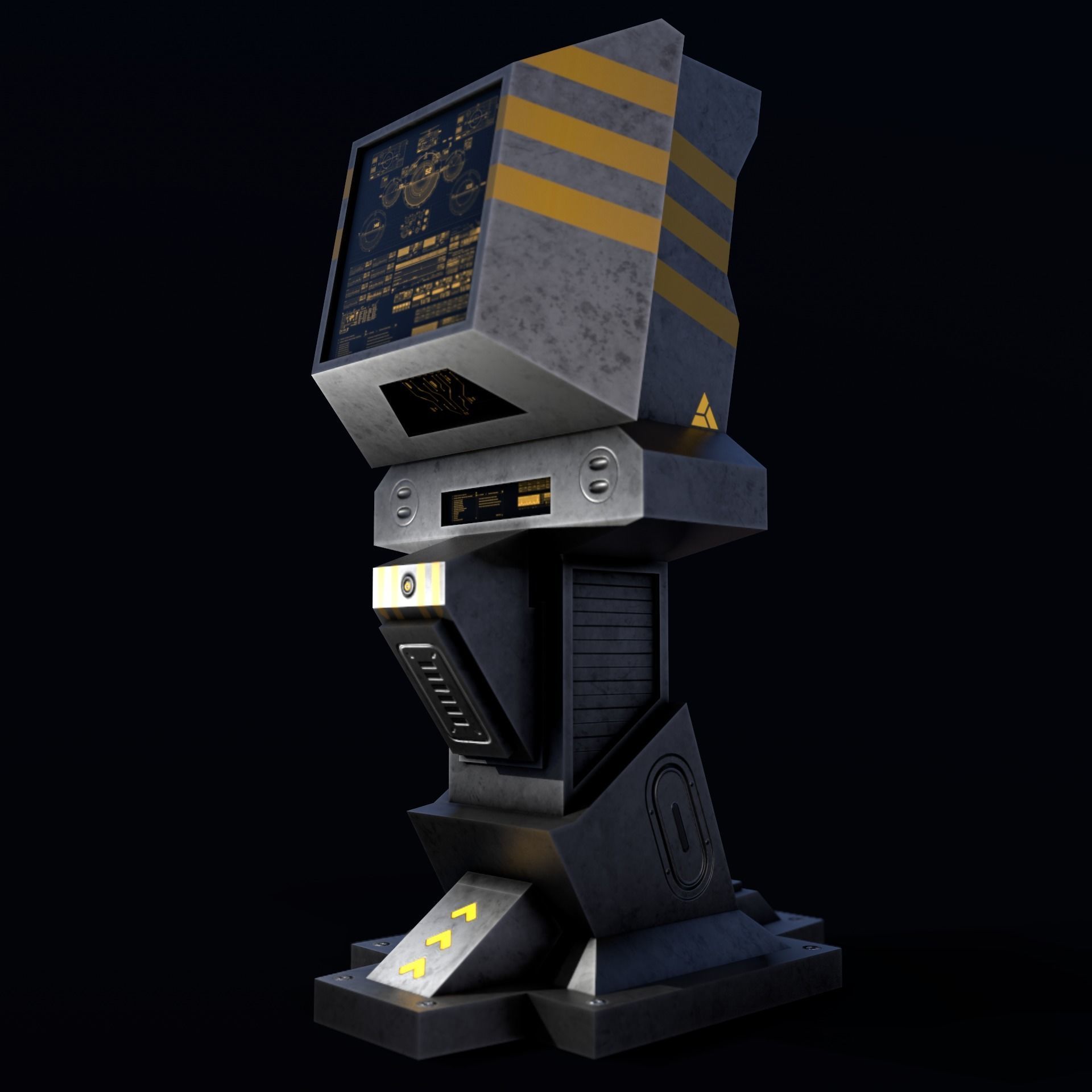 Sci-Fi Console-Computer 5 Low-poly 3D model_8
