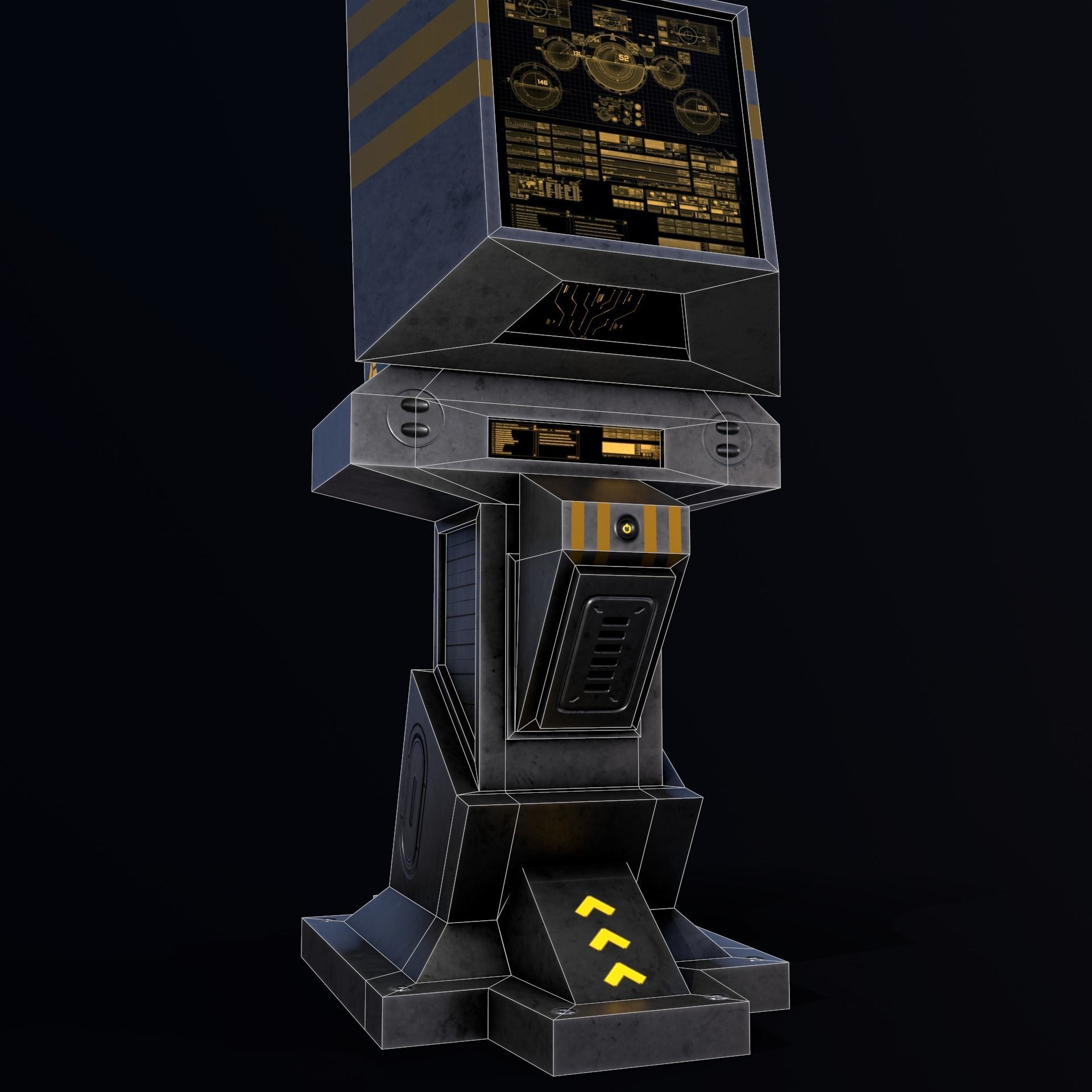 Sci-Fi Console-Computer 5 Low-poly 3D model_13