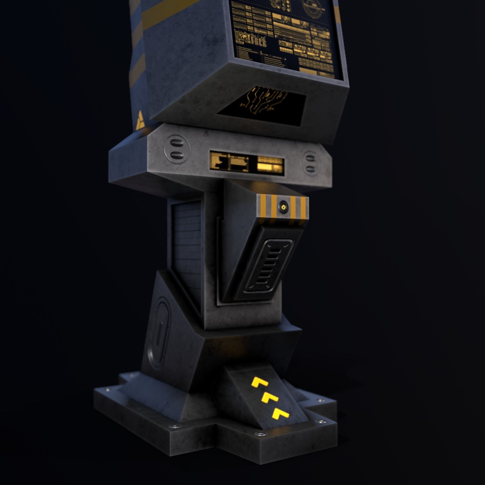Sci-Fi Console-Computer 5 Low-poly 3D model_7