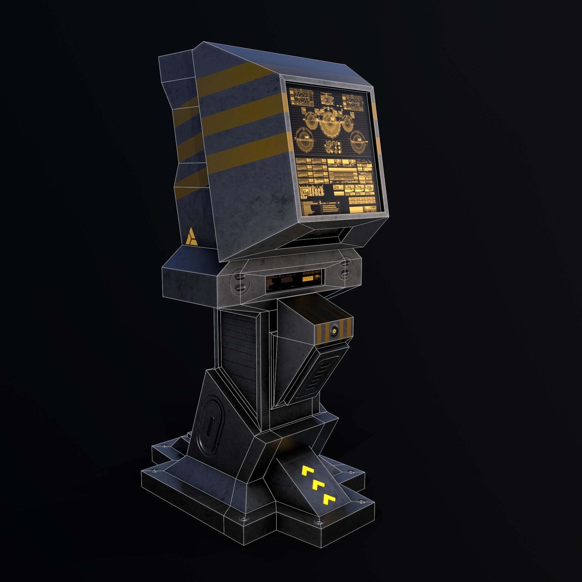 Sci-Fi Console-Computer 5 Low-poly 3D model_11